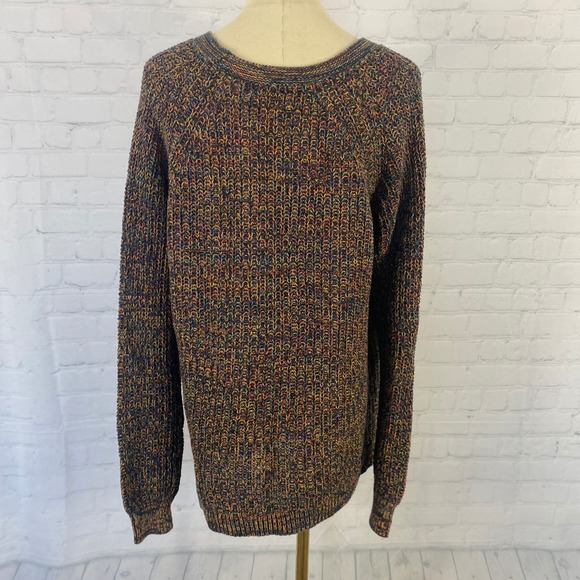 Y2K Faded Glory Multicolored Cable Knit Crewneck Sweater Size L - Picture 5 of 9